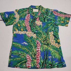Vintage Wind Breaker Men’s Button Up Short Sleeve Hawaiian Shirt Small Good Cond